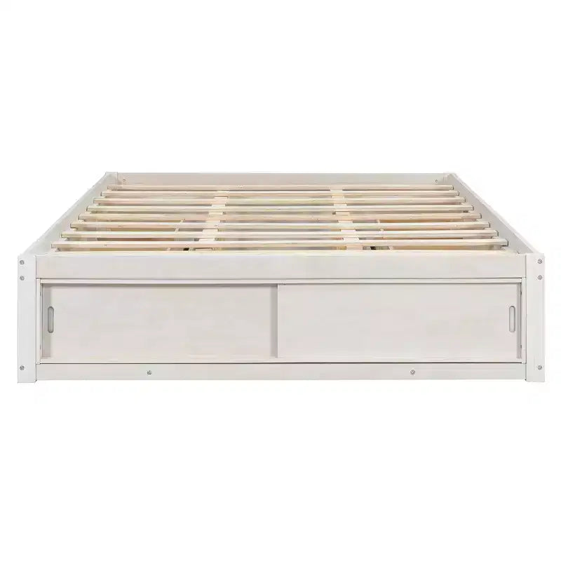 Struttura letto contenitore Whisen Queen con 4 cassetti e vano contenitore nella pediera