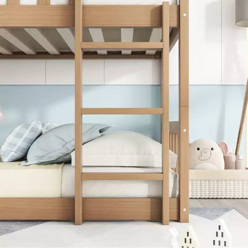 Letto a castello triplo per bambini, con tre letti singoli sovrapposti e separabili, scala e spondine, convertibile in 3 letti