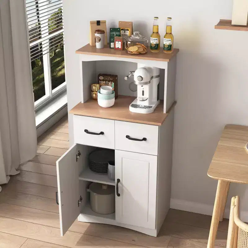 sumyeg Küchenschrank aus Holz mit Schublade und Mikrowellenablage