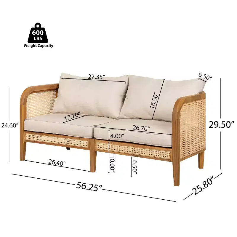 Christopher Knight Home Maciej 3-teiliges rustikales Outdoor-Sitzset aus Akazienholz und Rattan