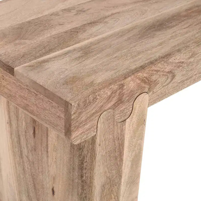 Consolle e tavolino da ingresso Whisen in legno di mango, stile rustico minimalista, con piano spesso