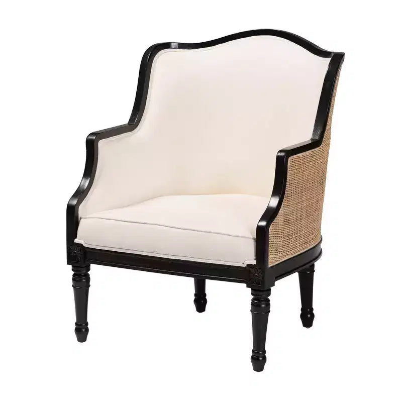 Poltrona decorativa in tessuto e legno bali & pari Elizette