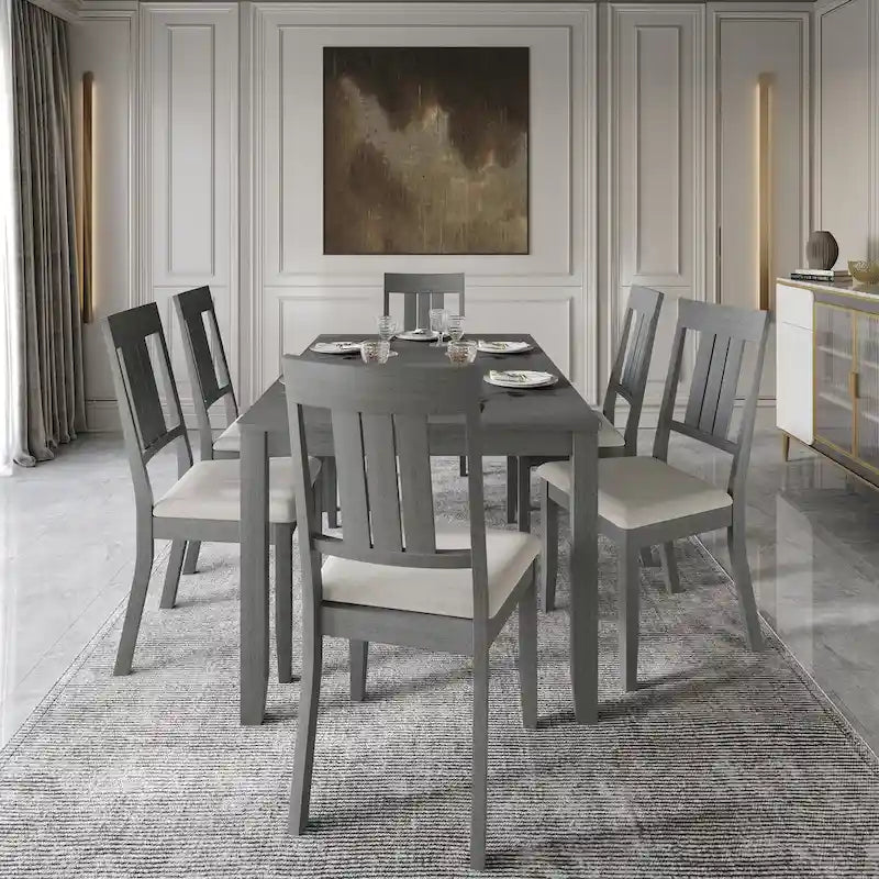 CraftPorch klassieke houten eethoek, 7-delig