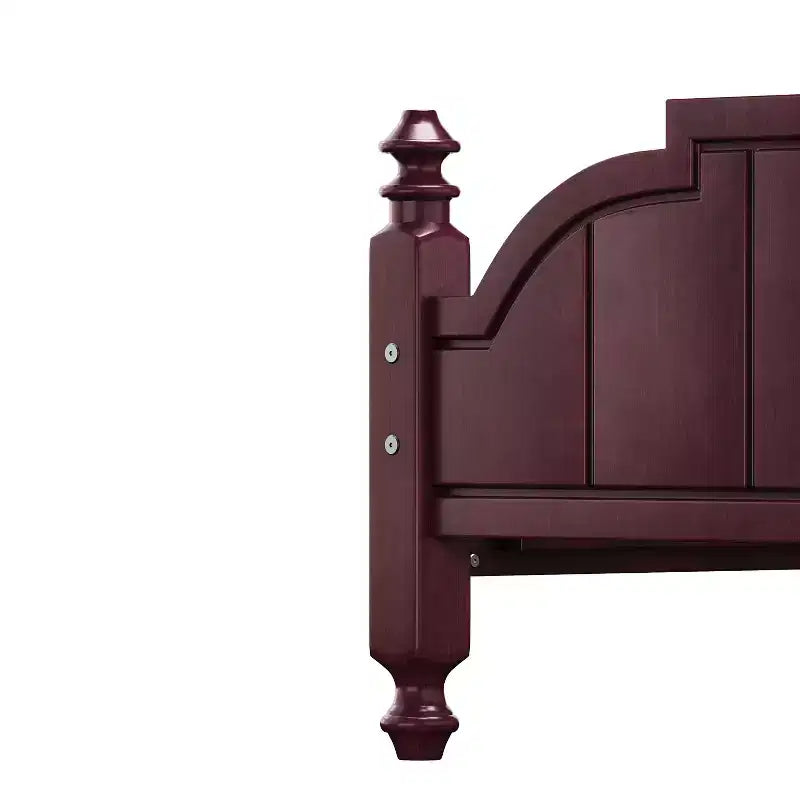 Vintage-Queen-Plattformbettgestell - Massives Kiefernholz, MDF-Kopfteil, kein Boxspring erforderlich