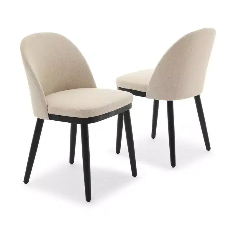 Esszimmerstuhl-Set, 4/6 Stück, gepolsterte Küchen- und Esszimmerstühle aus Leinenstoff im Landhausstil mit verstellbaren Füßen für Esszimmer und Wohnzimmer