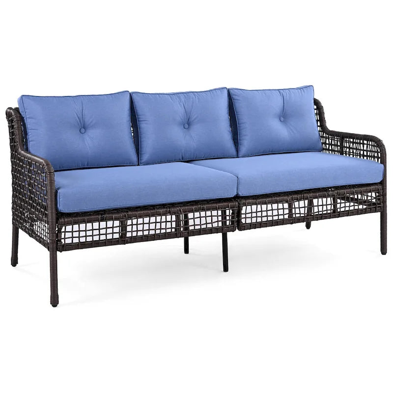 4-delige loungeset van rotan voor buiten met draaibare stoelen en salontafel