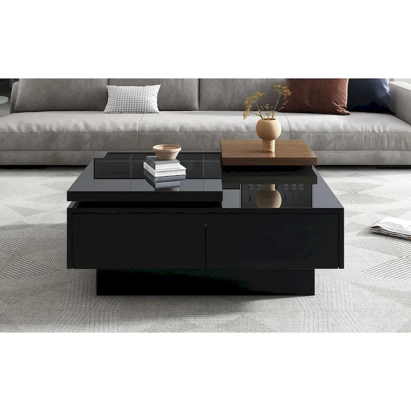 Tavolino da salotto quadrato moderno in legno