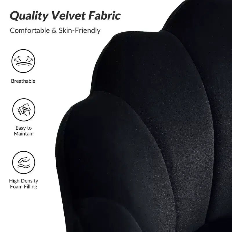 Comfy Barrel Chair with Golden Metal Legs, Living Room Accent Chair