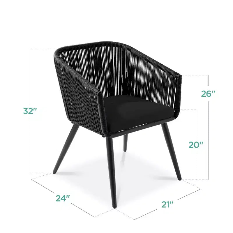 Best Choice Products Set aus 2 Garten-Esszimmerstühlen mit geflochtenem Korbgeflecht, Belastbarkeit 250lb