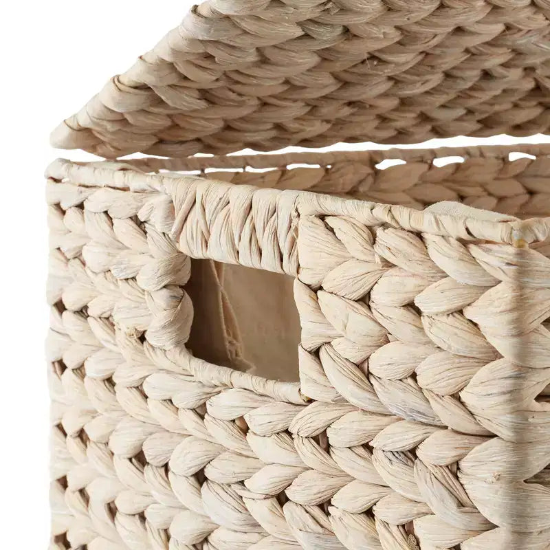 Panier à linge Casafield à 2 compartiments avec couvercle et sacs doublure amovibles, panier de tri tressé en jacinthe d’eau pour vêtements