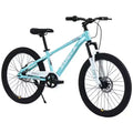 NAYSAYE 24-Zoll-Mountainbike für Kinder mit Federgabel und Stahlrahmen, für Kinder von 9 bis 12 Jahren, Cyan, 63.78*24.8*37.2