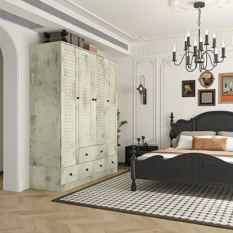 Kleiderschrank für Schlafzimmer mit Kleiderstange und Schublade