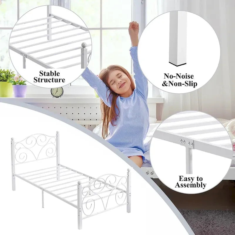 Javlergo Victoria metalen bedframe met hoofdbord en voetbord