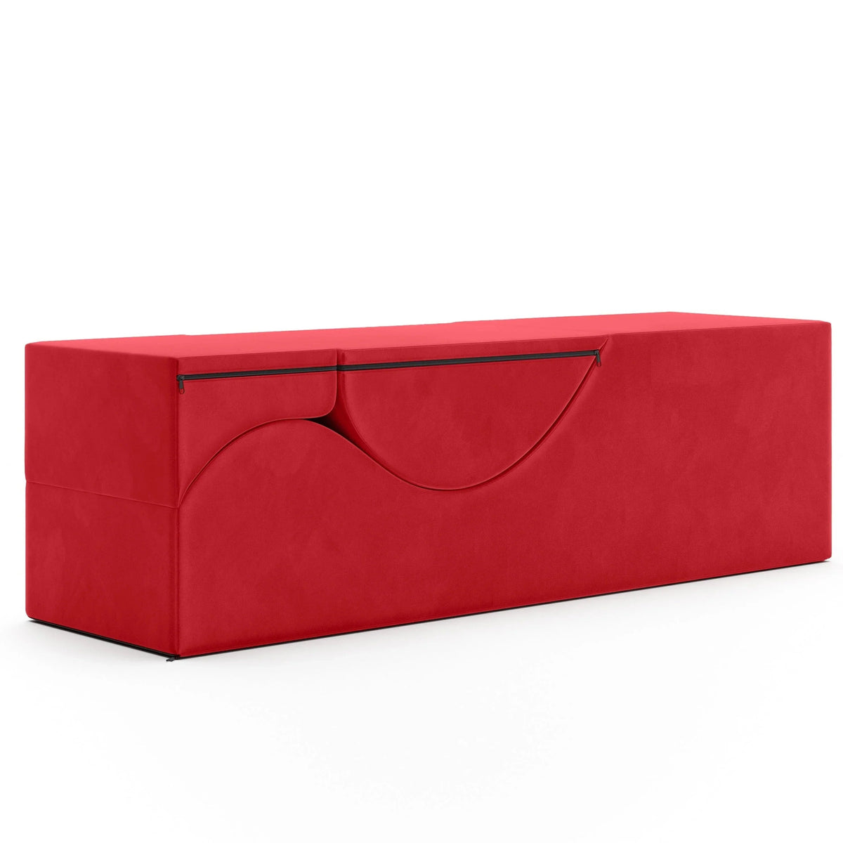 Méridienne convertible Avana Kami / yoga et massage - pouf 2-en-1 avec chaise longue de yoga pliable dissimulée, microvelours - N/A
