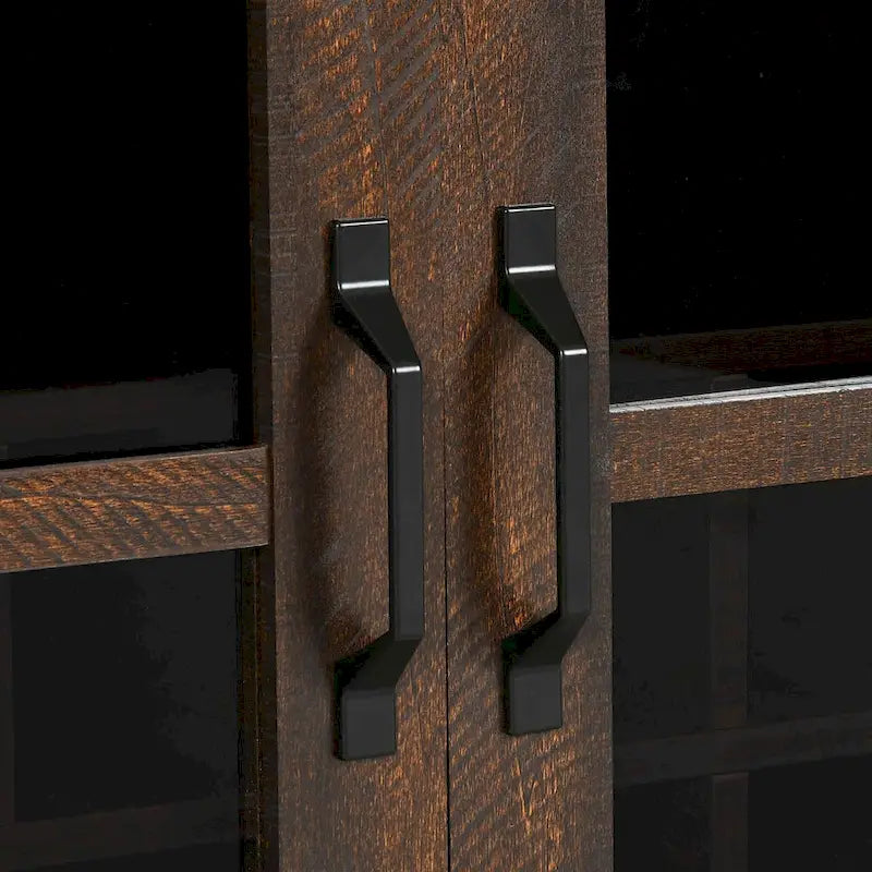 Credenza buffet con ante scorrevoli stile fienile da 53, portabottiglie e mobile contenitore per cucina