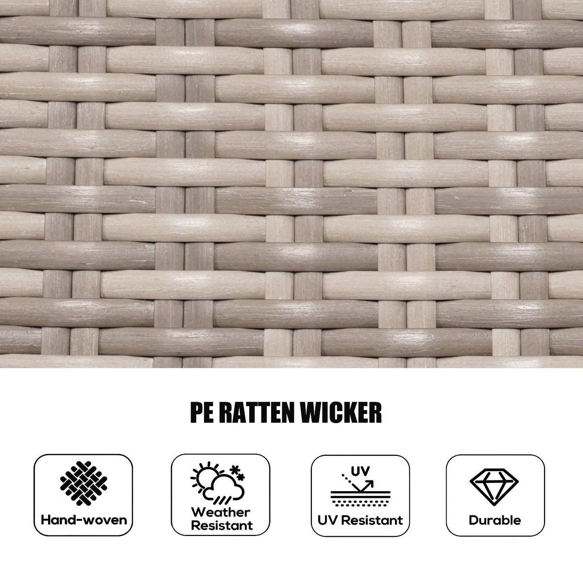Set da pranzo rotondo da patio in rattan intrecciato da esterno, 7 pezzi, con cuscini, di Moda Furnishings