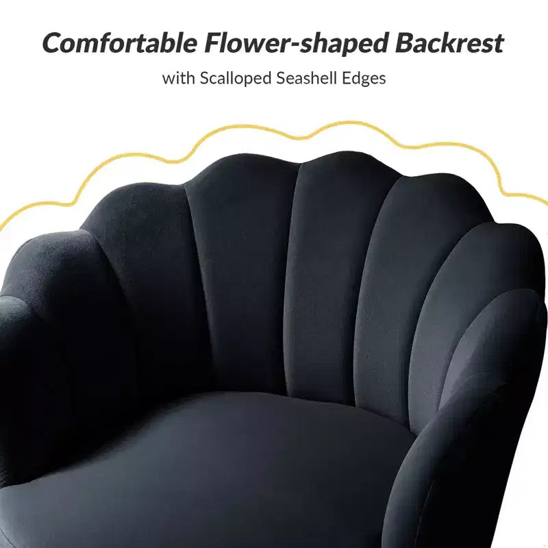 Comfy Barrel Chair with Golden Metal Legs, Living Room Accent Chair