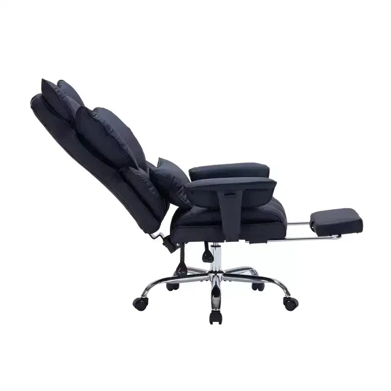 Großer und hoher Bürostuhl mit Fußstütze, Gamingstuhl mit hoher Rückenlehne, gepolsterter Chefsessel aus Leder, ergonomischer Computer-Schreibtischstuhl mit Lendenstütze
