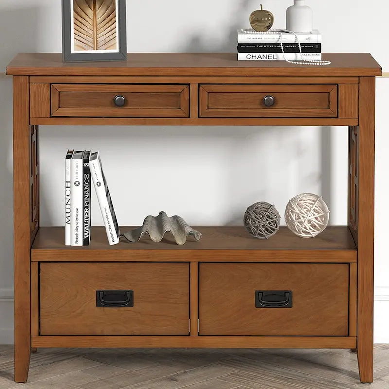 Consoletafel met 4 lades en opbergplank