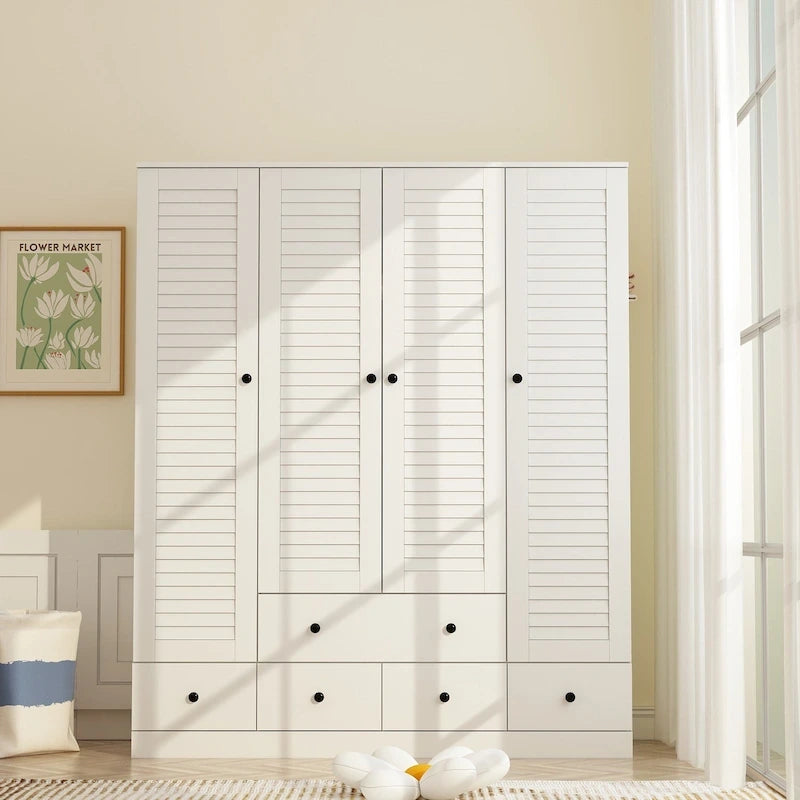 Kleiderschrank für Schlafzimmer mit Kleiderstange und Schublade