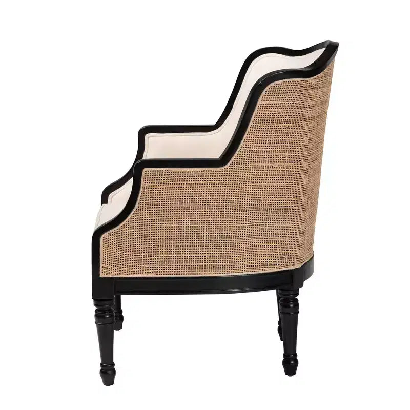 Fauteuil d’appoint en tissu et bois Elizette de bali & pari