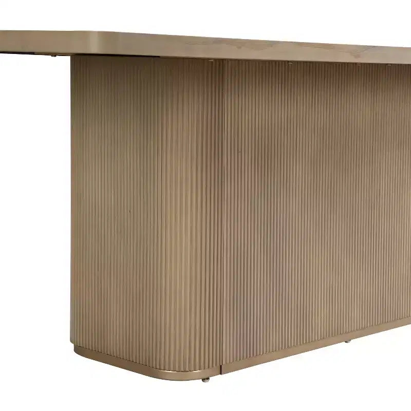 Ensemble de salle à manger moderne Yutthana de 7 pièces en bois et métal avec chaises rembourrées