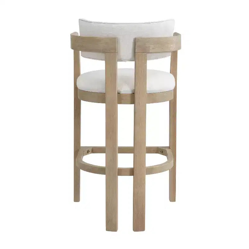 Tabouret de bar rembourré en hévéa Christopher Knight Home Peyton avec dossier ouvert incurvé (lot de 2)