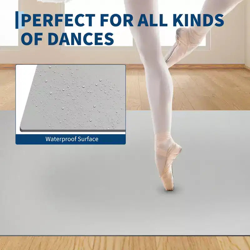 Draagbare dansvloermat van pvc van 4x6, 5 mm dik, antislip en krasbestendig, voor ballet, jazz, tapdans, yoga, pilates en oefeningen thuis