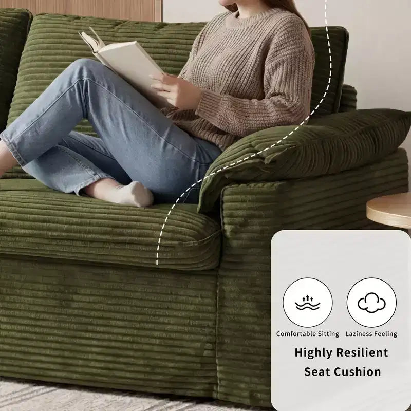 Divanetto a due posti Dyonery 86 Cloud, seduta profonda e cuscini con braccioli larghi, struttura robusta, design ergonomico traspirante