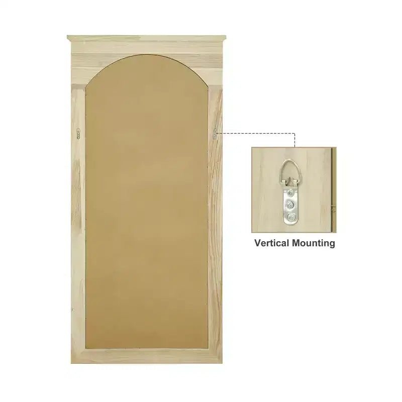 Miroir pleine longueur en bois massif avec gravure de fleurs de cerisier - 180x90x4cm (support non inclus)