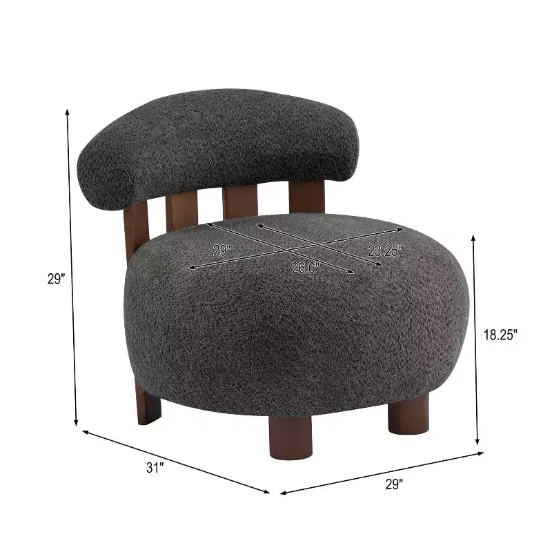Christopher Knight Home Gareth Moderner Akzent-Slipperstuhl aus Holz mit Bouclé-Polsterung