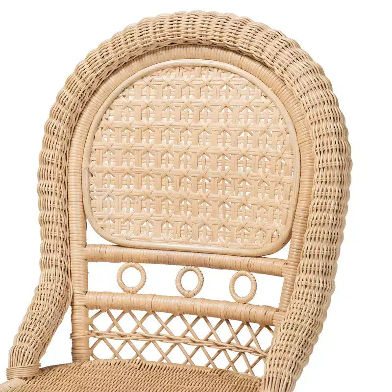 Ensemble de 2 chaises de salle à manger en rotin brun naturel au style bohème moderne bali & pari Jelita