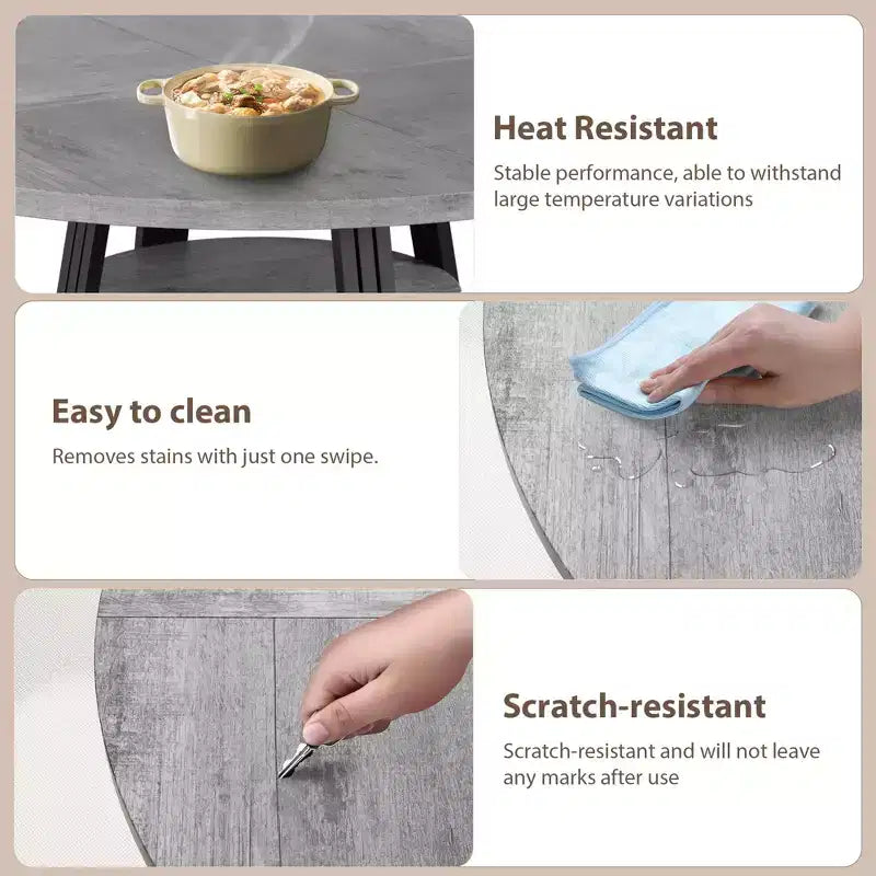 Ronde eettafel van 47 voor 4 personen, ronde eettafel met middenpoot voor keuken en eetkamer, ruimtebesparend houten keuken- en eetkamermeubel