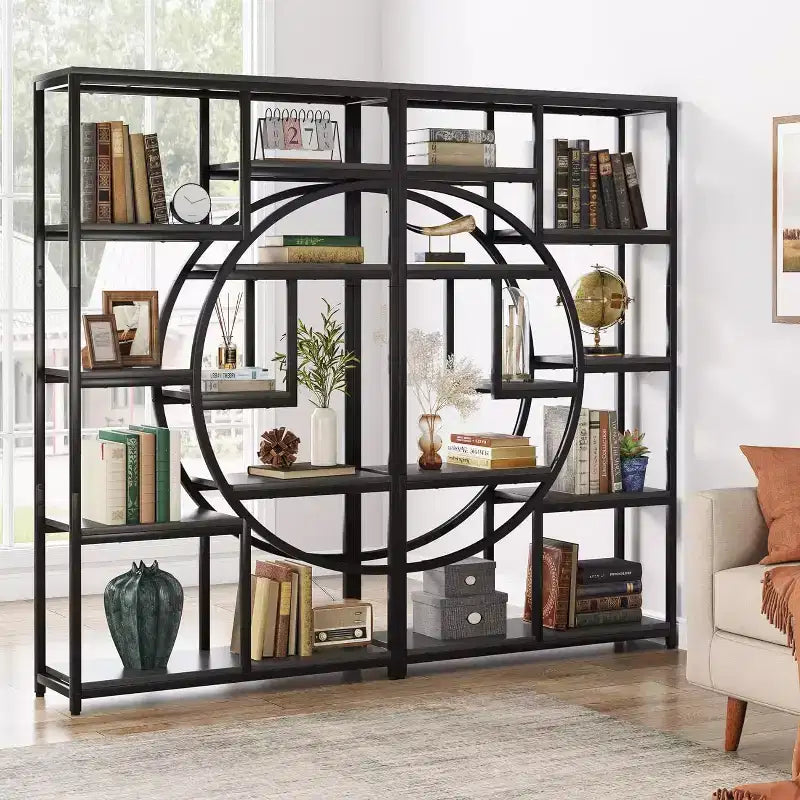 Lantine Bücherregal mit 5 Ebenen und 9 offenen Ablagefächern