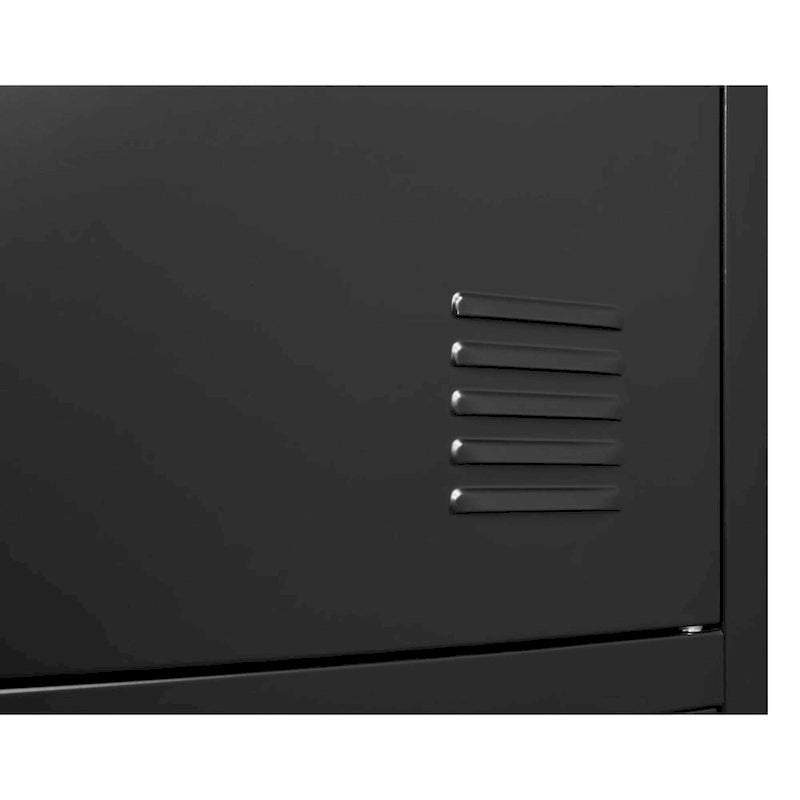 Casier de rangement pour employés à 6 portes, casiers métalliques pour bureau, salle de sport, école et domicile, avec porte-carte (noir)
