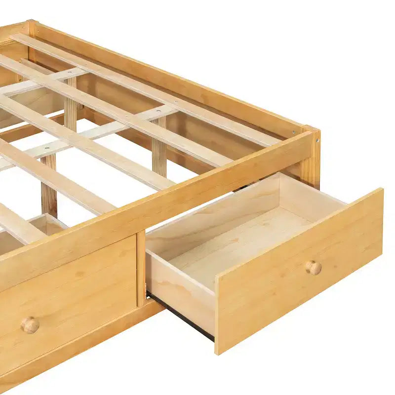 Struttura letto contenitore Whisen Queen con 4 cassetti e vano contenitore nella pediera