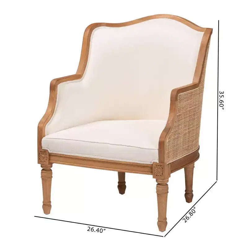 Poltrona decorativa in tessuto e legno bali & pari Elizette