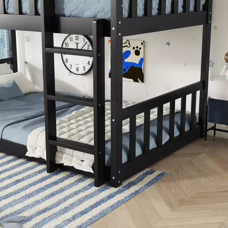 Letto a castello triplo per bambini, con tre letti singoli sovrapposti e separabili, scala e spondine, convertibile in 3 letti
