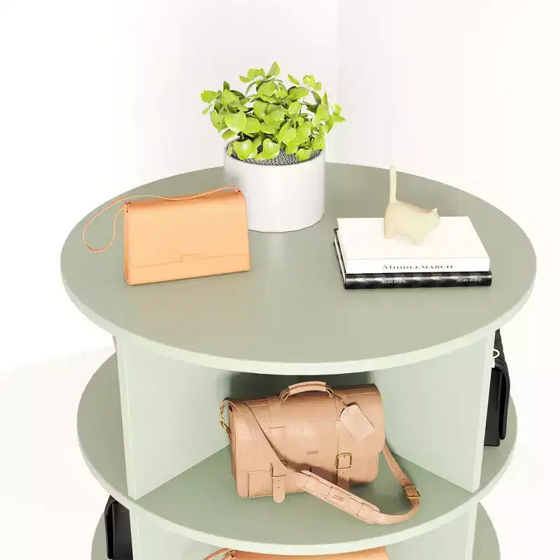Draaibare schoenenrek-toren, 360° roterende schoenenkast met display, ronde verticale schoenenopberger, draaiende organizer voor handtassen en schoenen