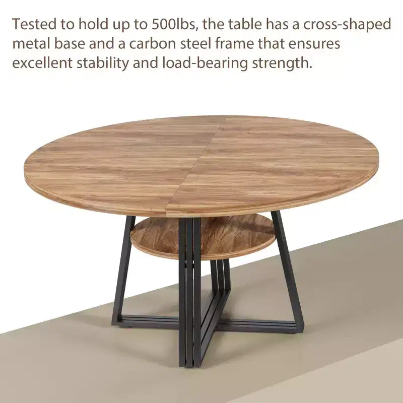 Ronde eettafel van 47 voor 4 personen, ronde eettafel met middenpoot voor keuken en eetkamer, ruimtebesparend houten keuken- en eetkamermeubel