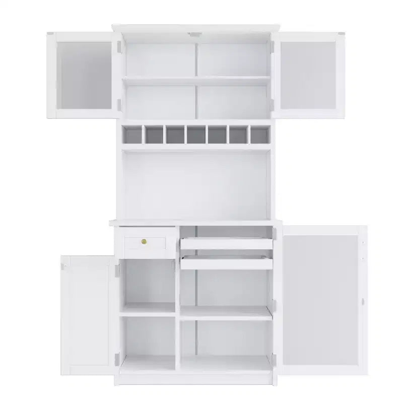 Küchenvorratsschrank, 75 hoch, mit Glastüren