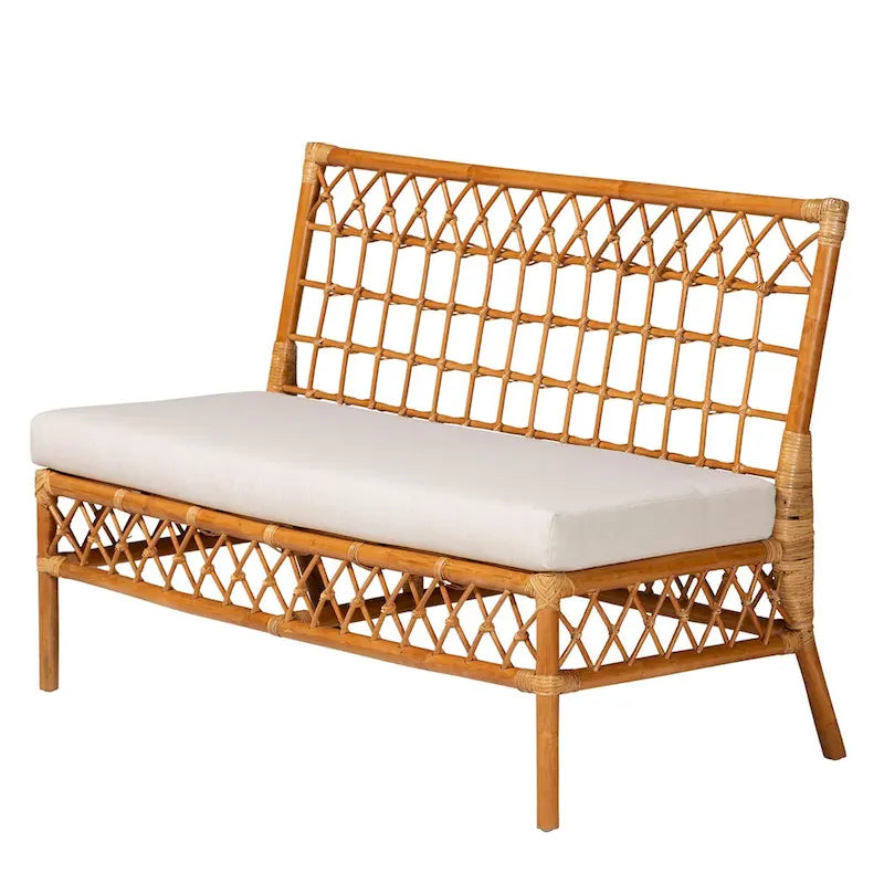 Capella modernes Bohème-Essnischenset aus Honig-Rattan, 3-teilig