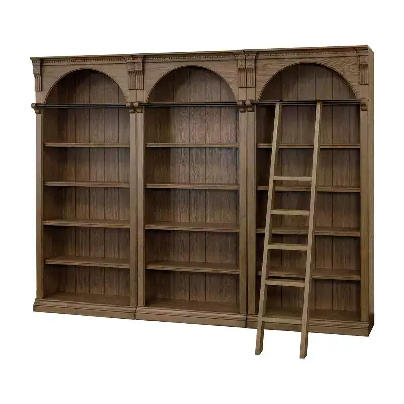 Traditioneller hoher Bücherregal-Wandschrank, 94, Stratton Collection, braun - Martin Furniture