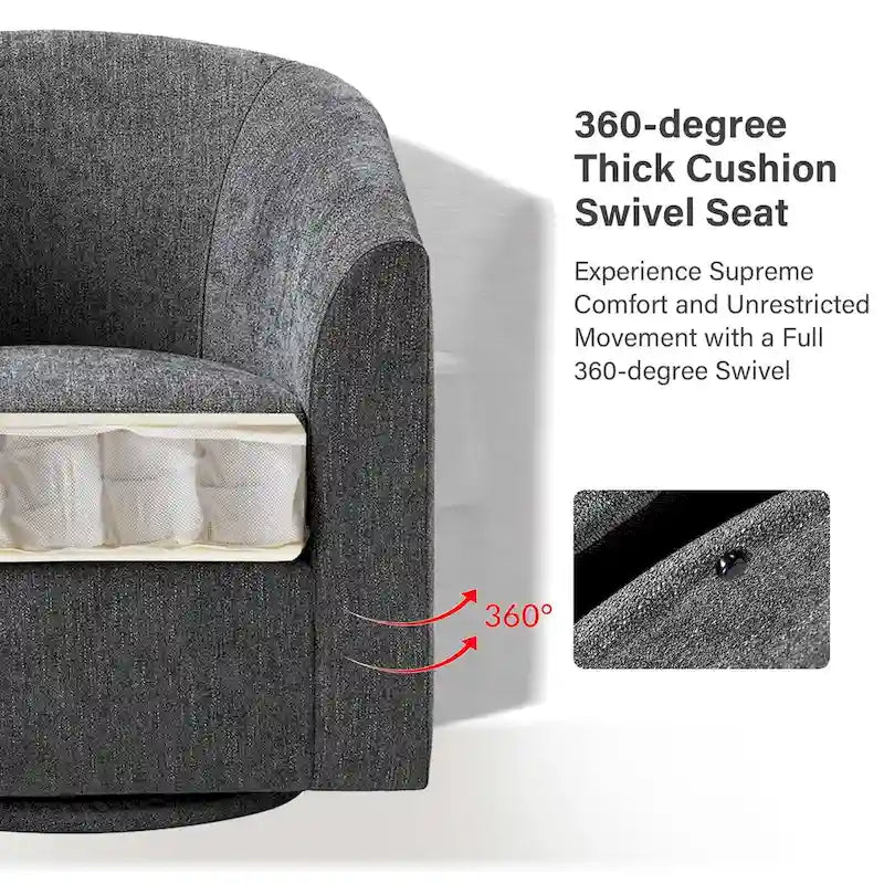 Cuenca Modern Upholstered Barrel Chair with Swivel Base Set of 2