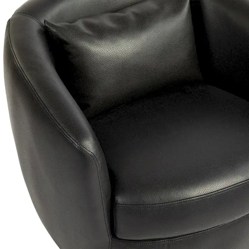 Poltrona girevole a pozzetto imbottita con contenitore, moderna e ideale come seduta laterale per soggiorno, camera da letto, ufficio o angolo lettura - similpelle