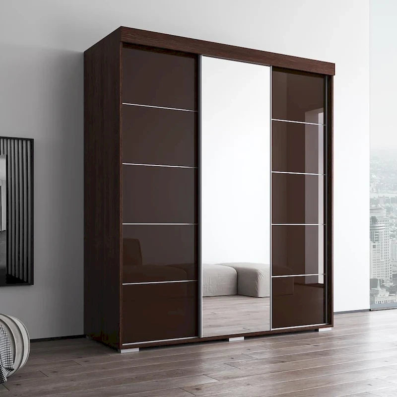 Aria moderner 3-türiger Kleiderschrank mit Spiegel