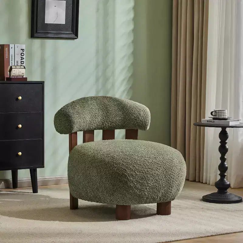 Christopher Knight Home Gareth Moderner Akzent-Slipperstuhl aus Holz mit Bouclé-Polsterung