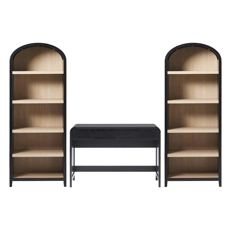 Set Middlebrook da 3 pezzi: scrivania con 2 librerie aperte