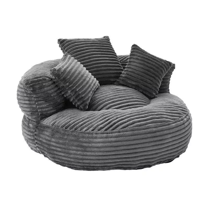 Sitzsacksofa für Erwachsene und Kinder, übergroßer Cord-Sitzsack mit 3 Kissen und Armlehnen für Wohnzimmer und Schlafzimmer - ModernLuxe