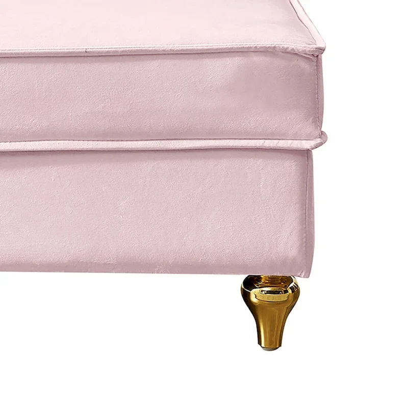 Méridienne élégante de style français en velours avec rangement et coussin